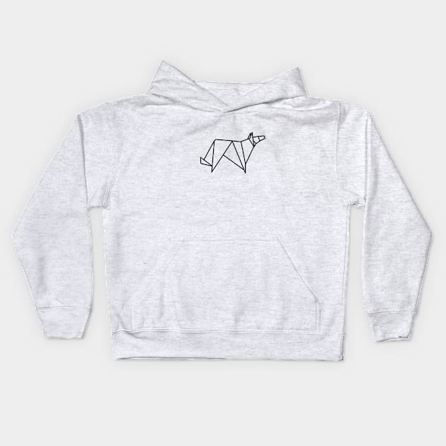 Origami Wolf Kids Hoodie by Numerica